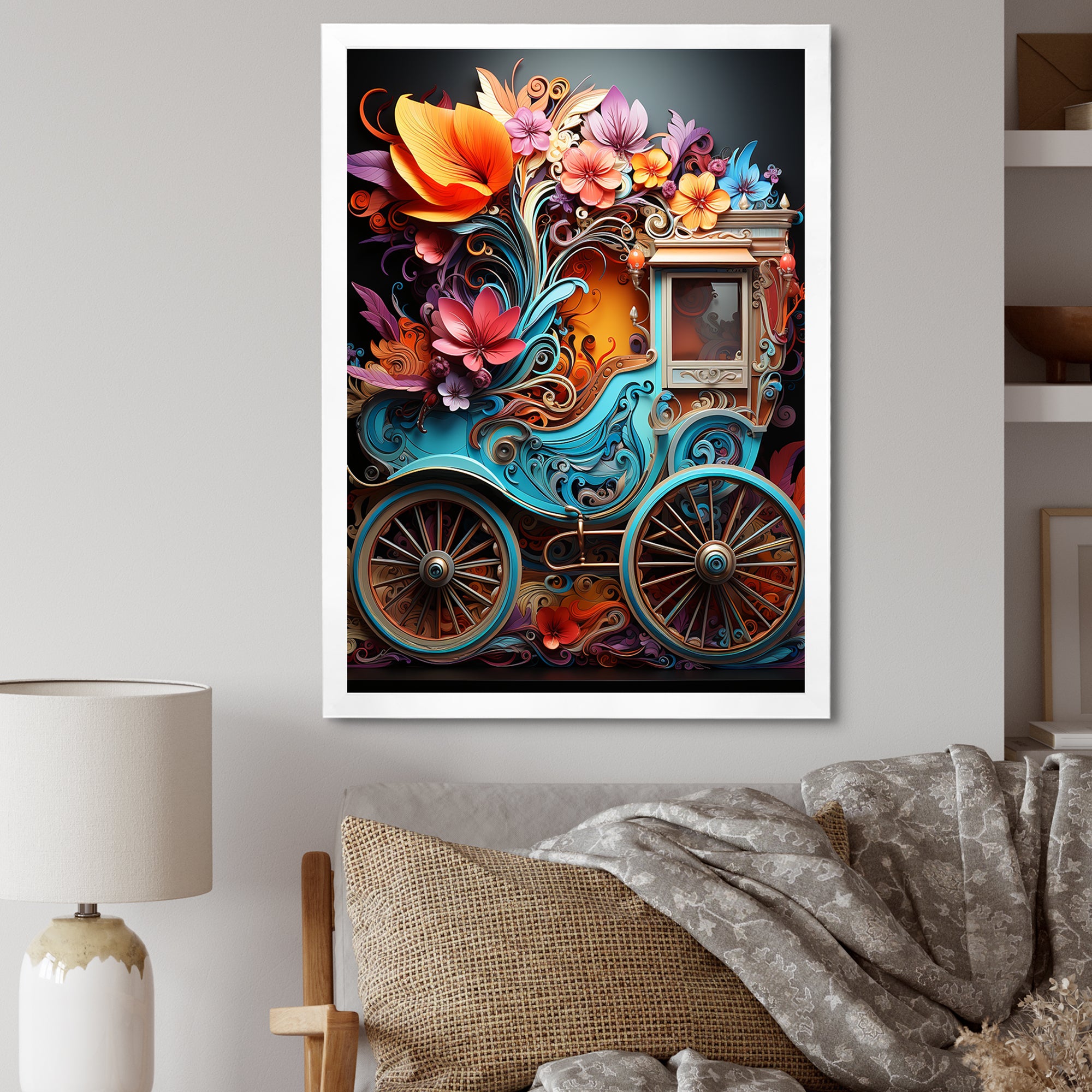Pop Art Cart Retro - Old American Cart Canvas Wall Art