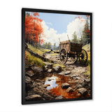 Rustic Red Us Carriage Cart - Old American Cart Canvas Wall Art