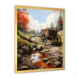 Rustic Red Us Carriage Cart - Old American Cart Canvas Wall Art