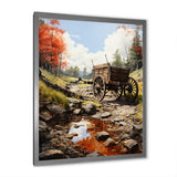 Rustic Red Us Carriage Cart - Old American Cart Canvas Wall Art
