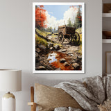 Rustic Red Us Carriage Cart - Old American Cart Canvas Wall Art