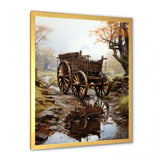 Watercolor Old Carriage Cart Memory - Old American Cart Canvas Wall Art