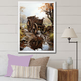 Watercolor Old Carriage Cart Memory - Old American Cart Canvas Wall Art