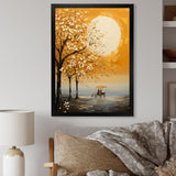 Yellow Old Carriage Cart Melody - Old American Cart Canvas Wall Art