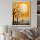 Yellow Old Carriage Cart Melody - Old American Cart Canvas Wall Art