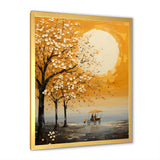 Yellow Old Carriage Cart Melody - Old American Cart Canvas Wall Art