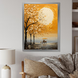 Yellow Old Carriage Cart Melody - Old American Cart Canvas Wall Art