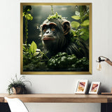 Photo Of Orangutan In Rainforest - Orangutan Framed Canvas Art