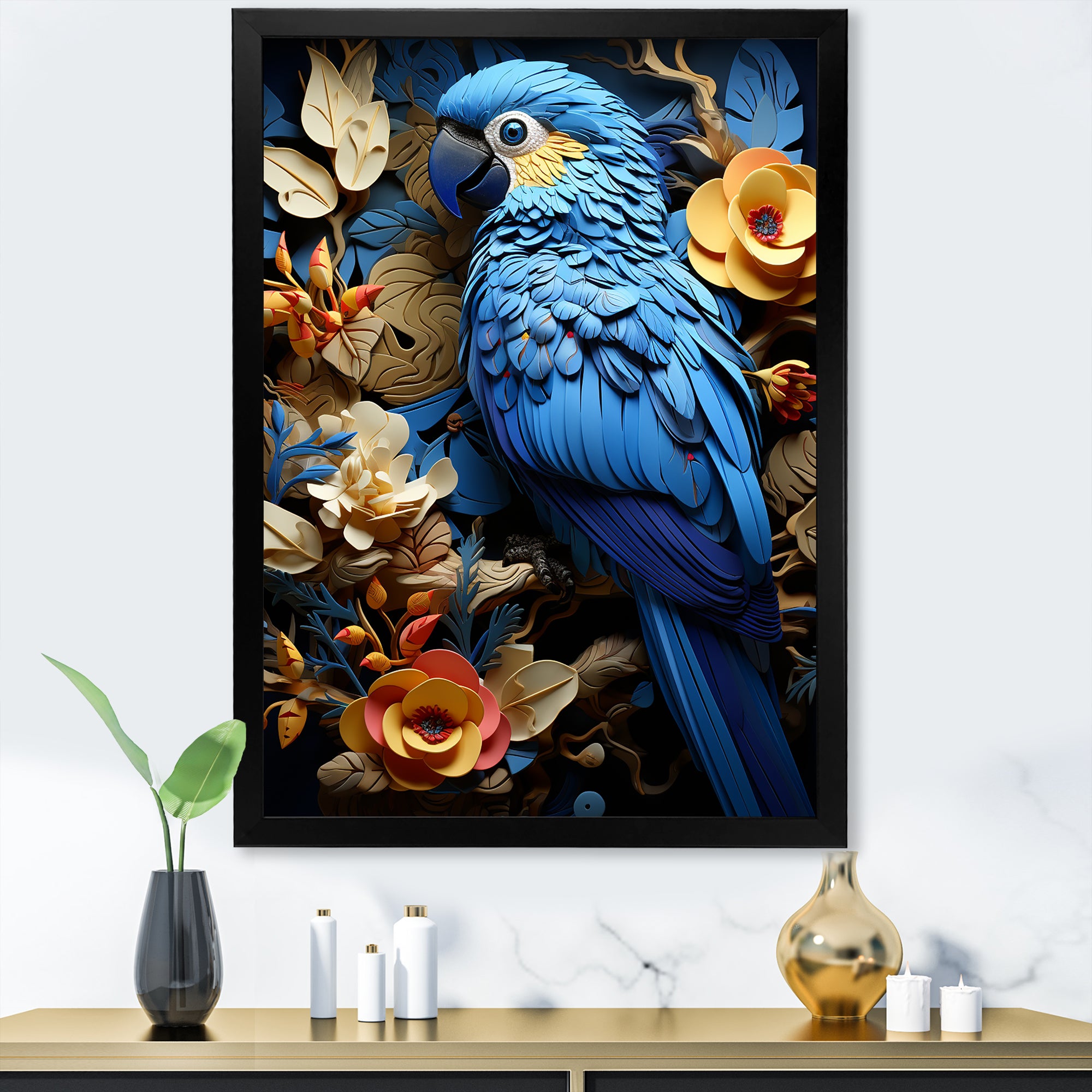 Blue Parrot Paradise - Blue Parrot Wall Art