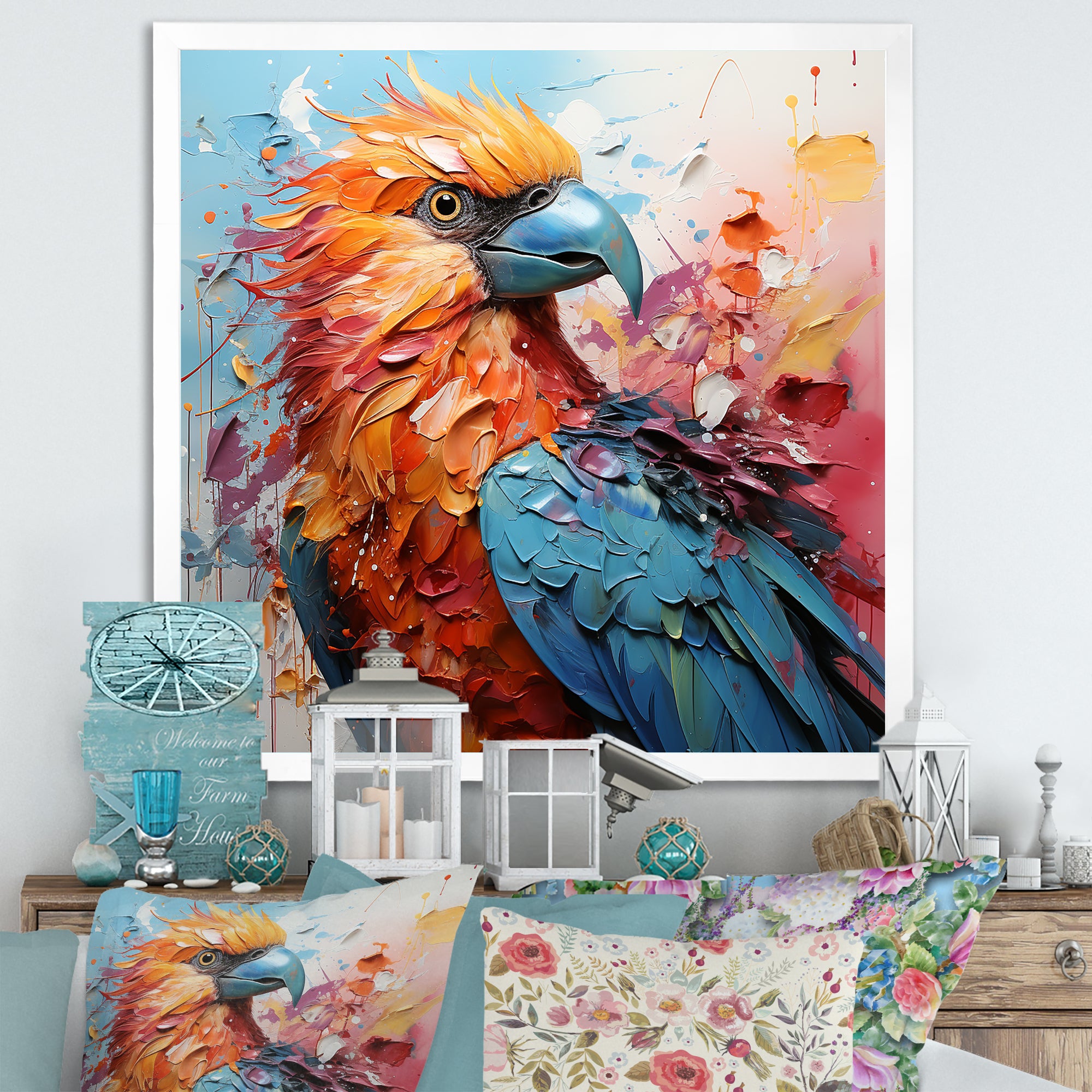Parrots Colorful Encounters - Parrot Bedroom Wall Art