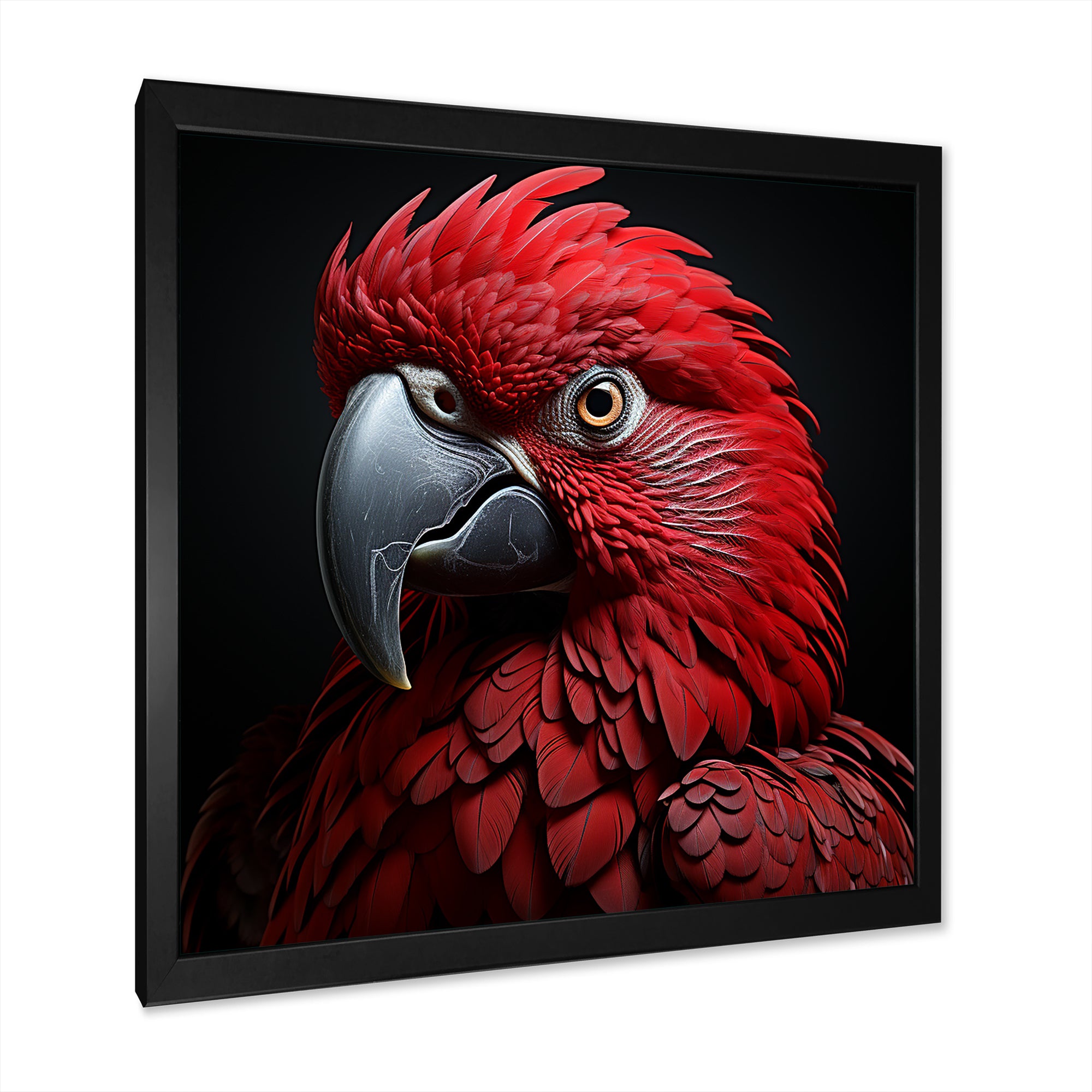 Crimson Elegance Tropical Parrot - Parrot Canvas Wall Art