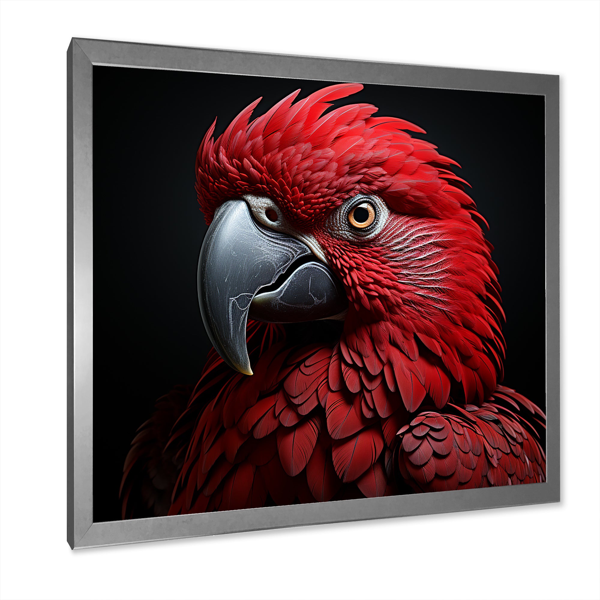 Crimson Elegance Tropical Parrot - Parrot Canvas Wall Art