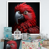 Crimson Elegance Tropical Parrot - Parrot Canvas Wall Art