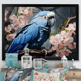 Ephemeral Plumage Charisma - Blue Parrot Wall Art