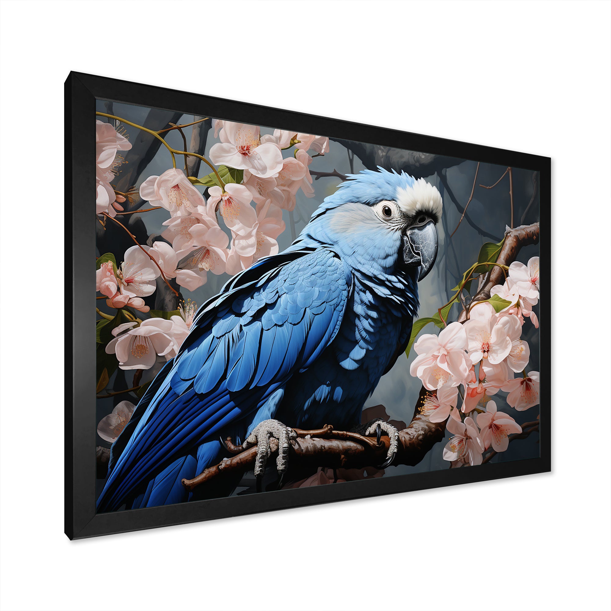 Ephemeral Plumage Charisma - Blue Parrot Wall Art