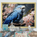 Ephemeral Plumage Charisma - Blue Parrot Wall Art