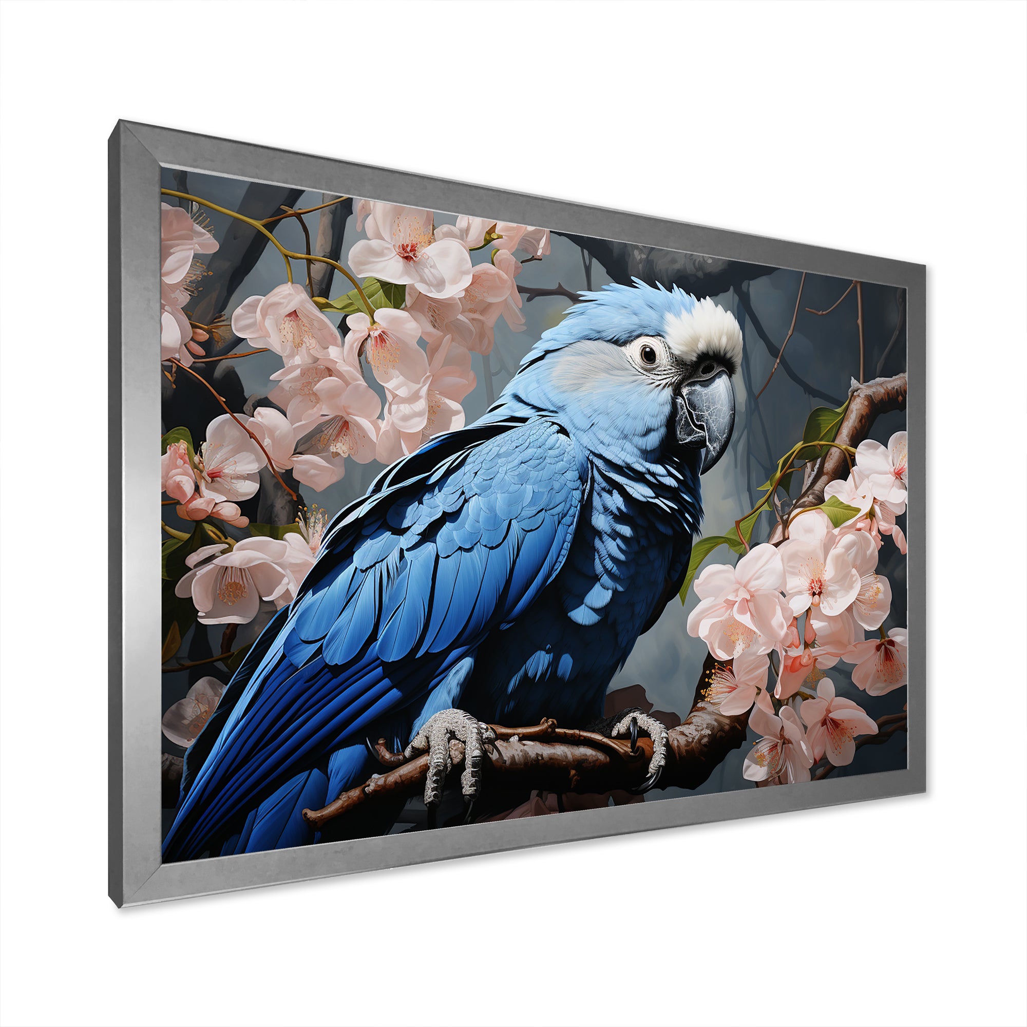 Ephemeral Plumage Charisma - Blue Parrot Wall Art