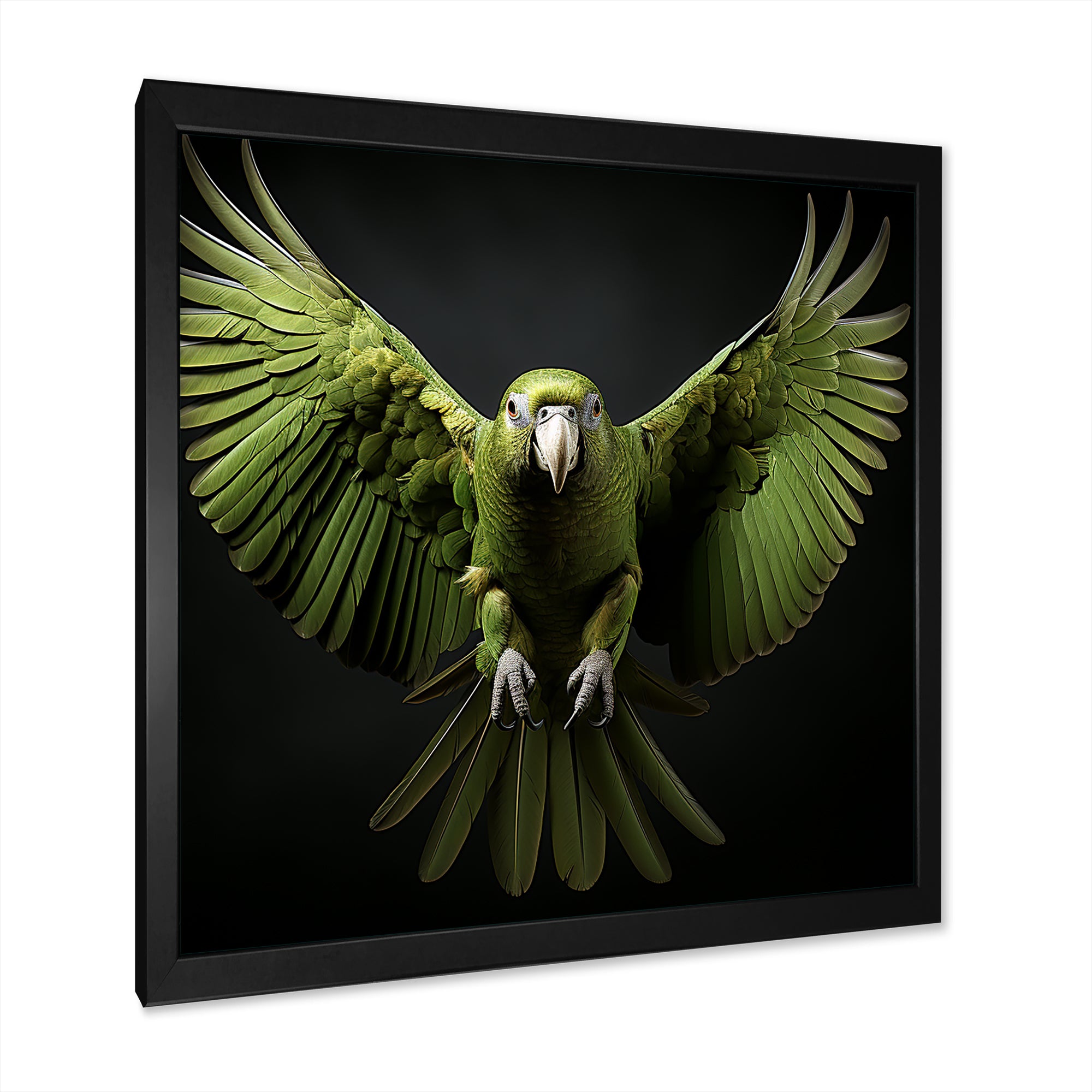 Eternal Winged Elegance - Green Parrot Wall Art