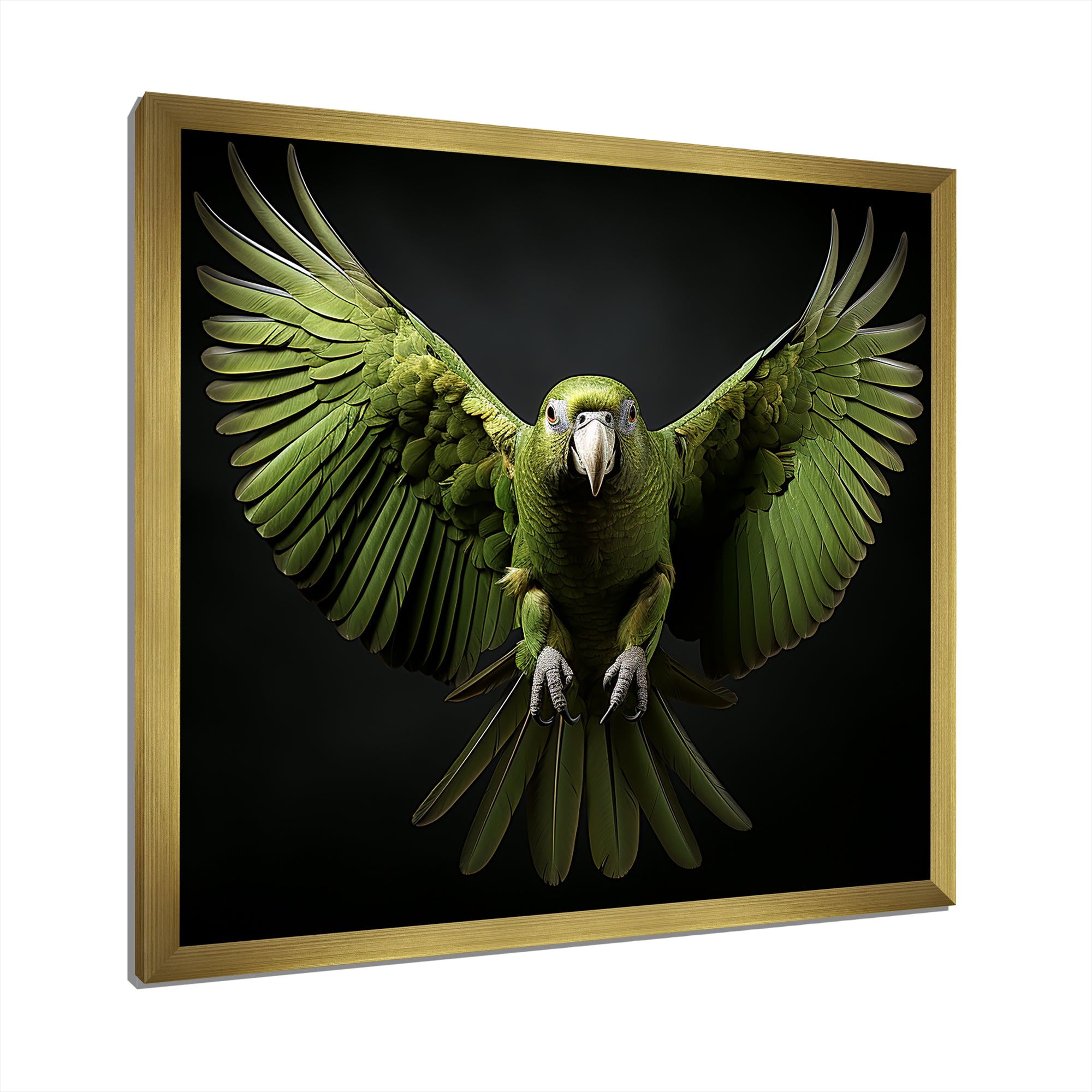 Eternal Winged Elegance - Green Parrot Wall Art