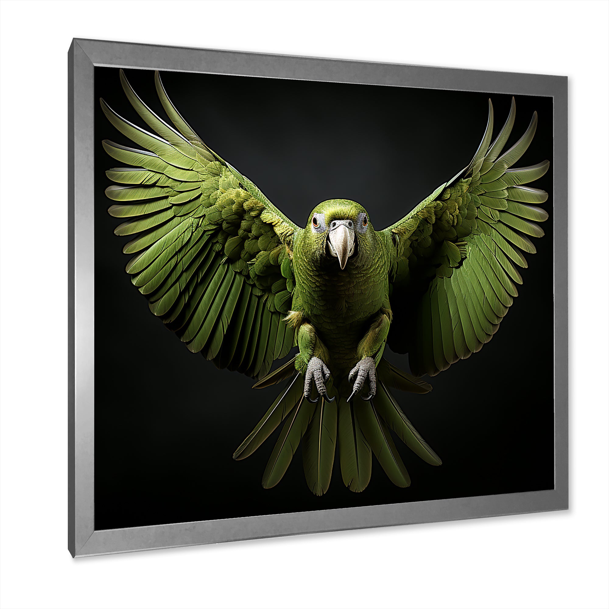 Eternal Winged Elegance - Green Parrot Wall Art