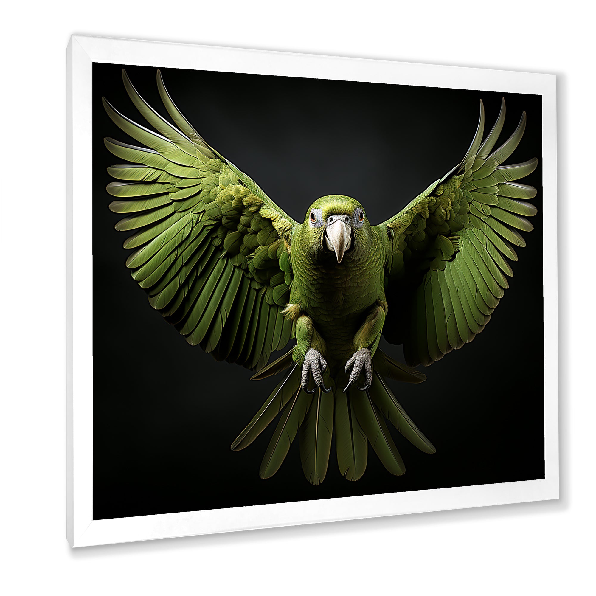 Eternal Winged Elegance - Green Parrot Wall Art