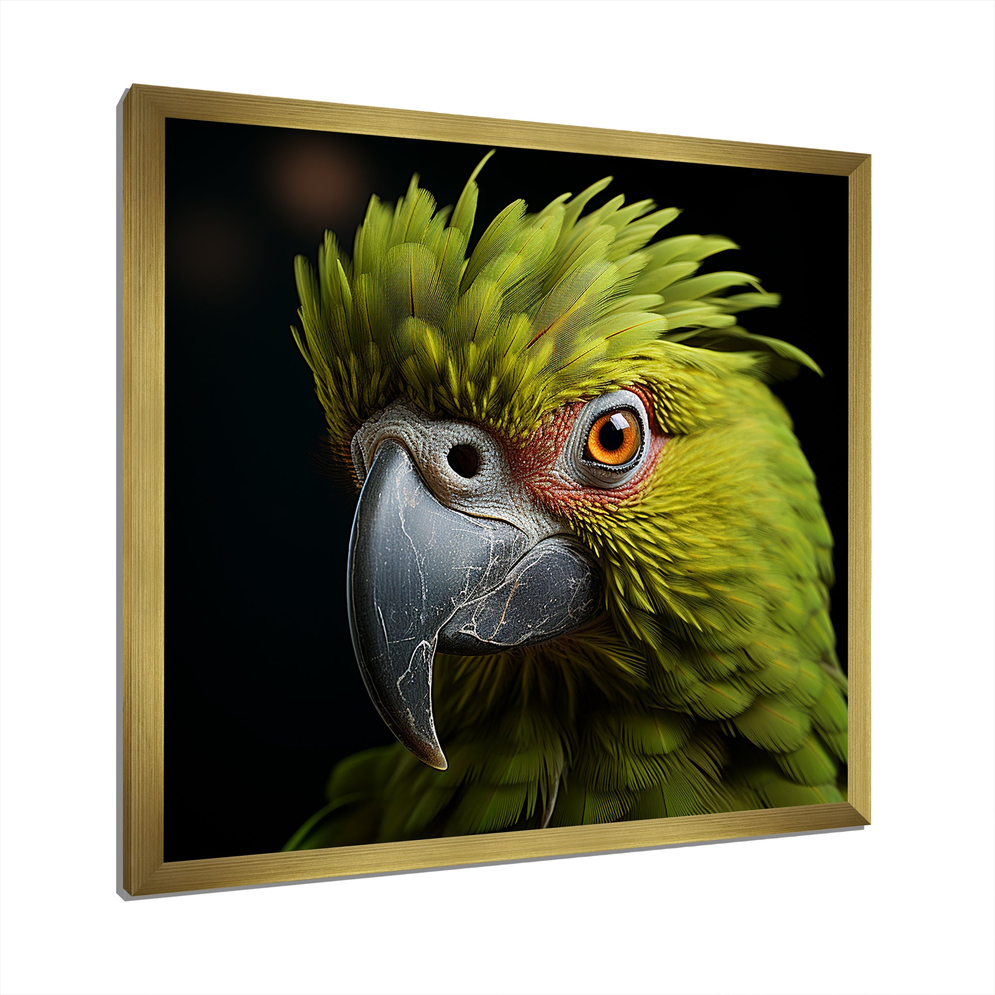 Green Eternal Feathered Vibrance - Parrot Framed Canvas Art