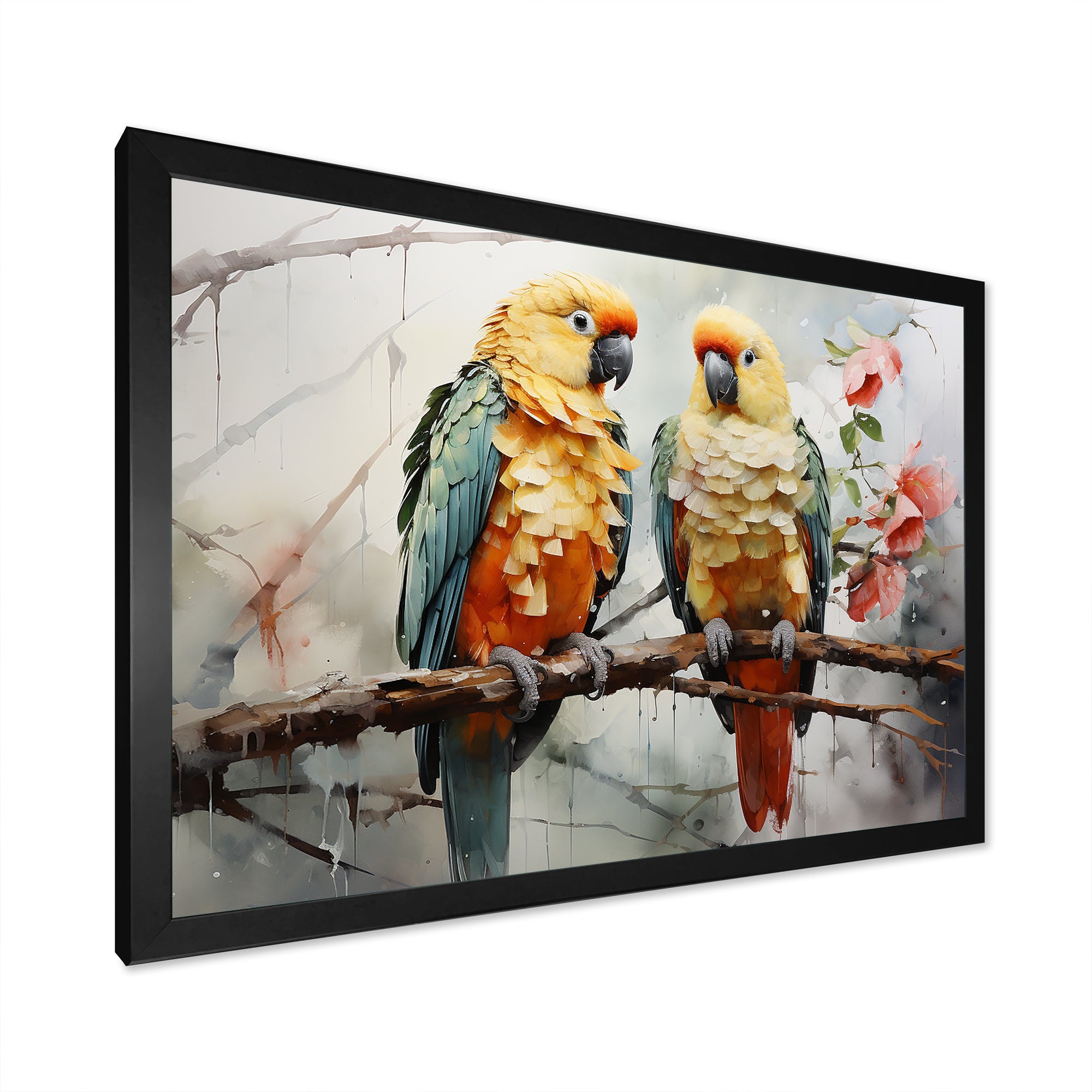 Parrots Ethereal Encounters - Parrot Large Canvas Wall Art