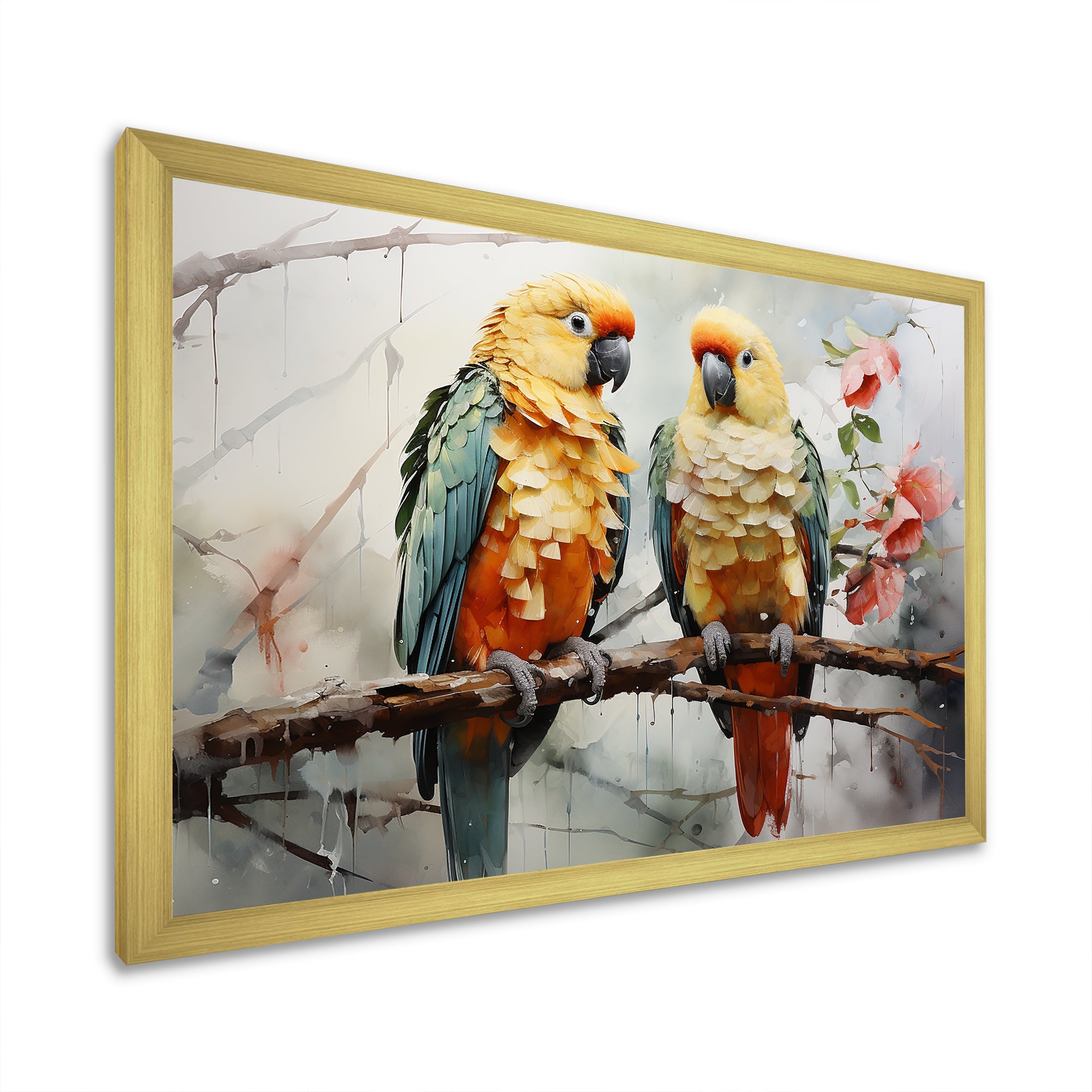 Parrots Ethereal Encounters - Parrot Large Canvas Wall Art