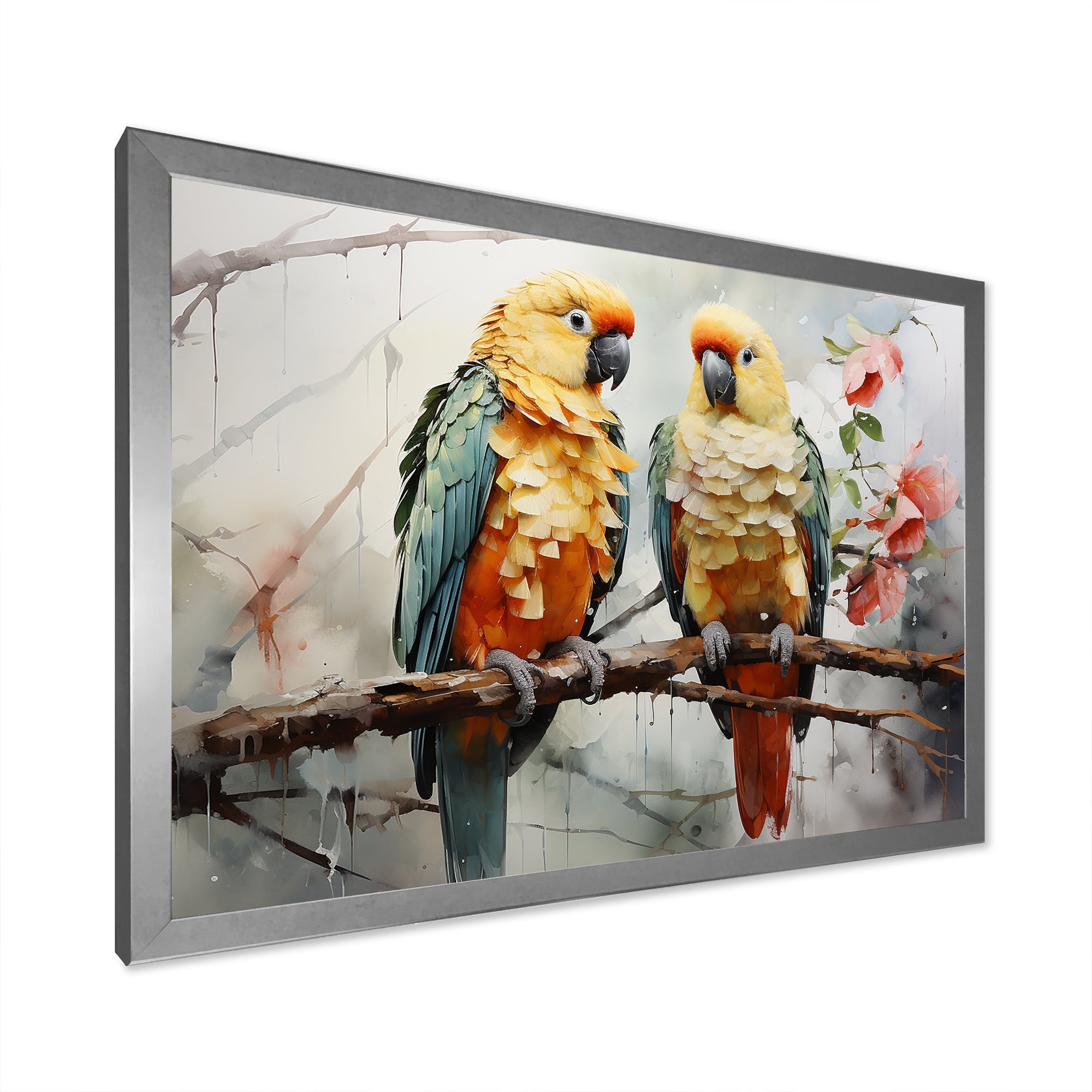 Parrots Ethereal Encounters - Parrot Large Canvas Wall Art