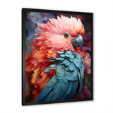 Pink And Blue Feathers Of Harmony Elegance - Parrot Living Room Wall Art