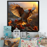 Yellow Parrots Sunset Golden Flight - Parrot Canvas Wall Art