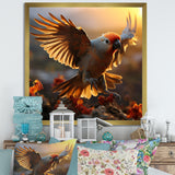 Yellow Parrots Sunset Golden Flight - Parrot Canvas Wall Art