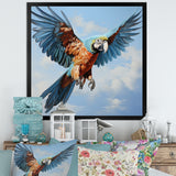 Parrots Harmony In Flight Elegance - Blue Parrot Wall Art