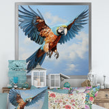 Parrots Harmony In Flight Elegance - Blue Parrot Wall Art