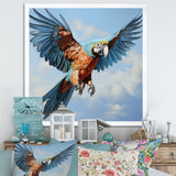 Parrots Harmony In Flight Elegance - Blue Parrot Wall Art