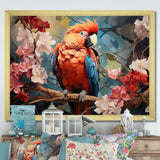 Parrots Harmony In Red - Parrot Framed Canvas Art