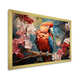 Parrots Harmony In Red - Parrot Framed Canvas Art
