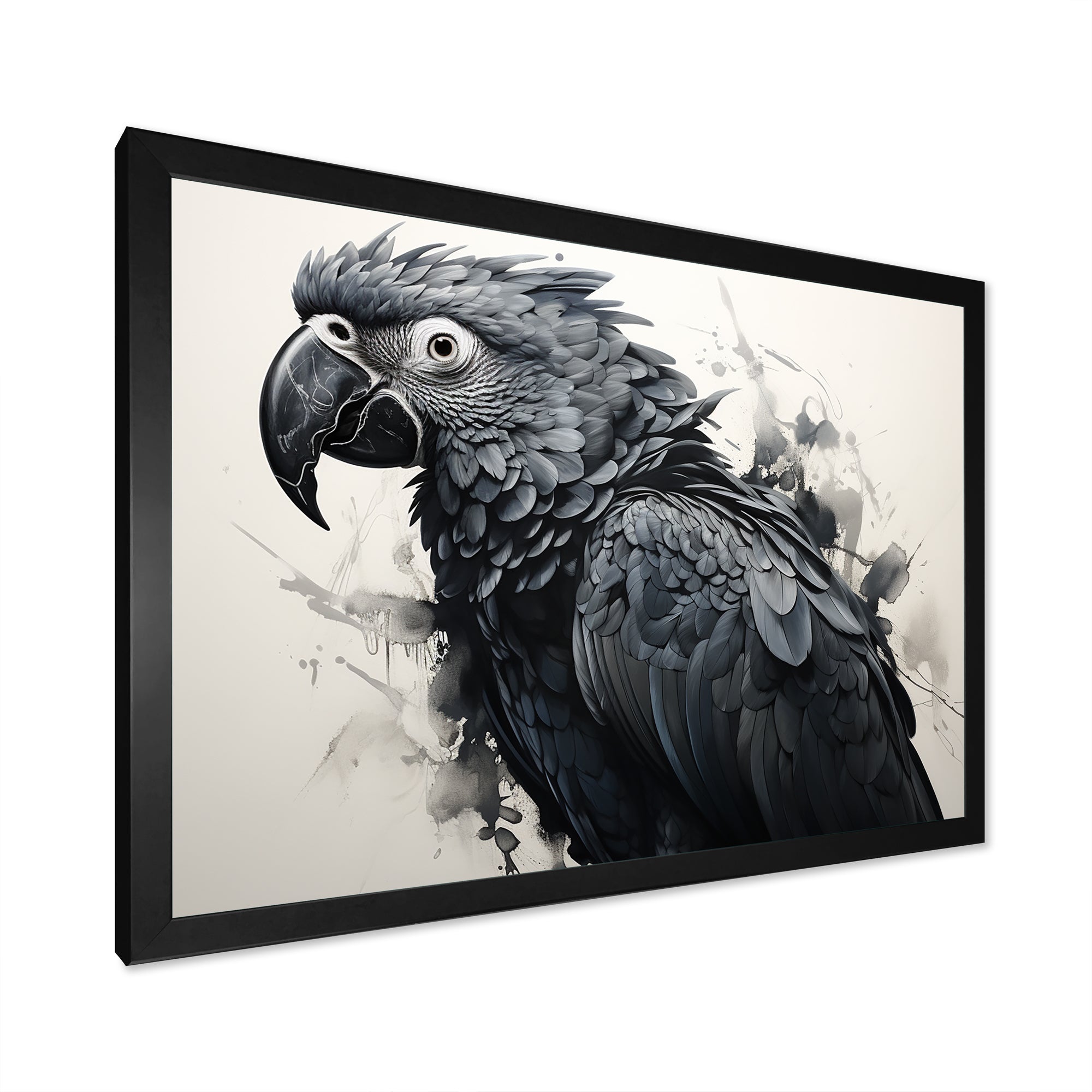 Grey Parrot Feathered Elegance - Gray Parrot Wall Art