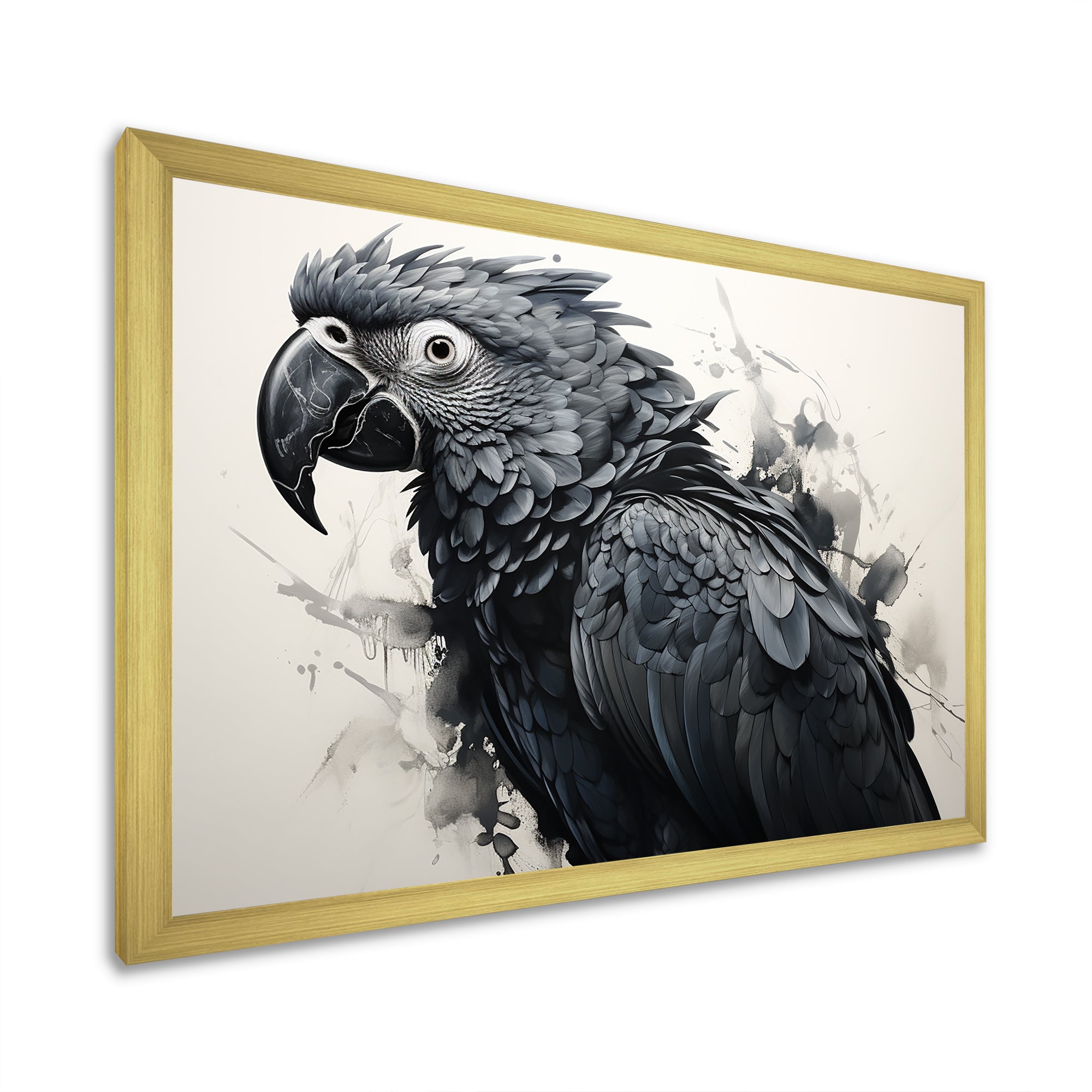 Grey Parrot Feathered Elegance - Gray Parrot Wall Art