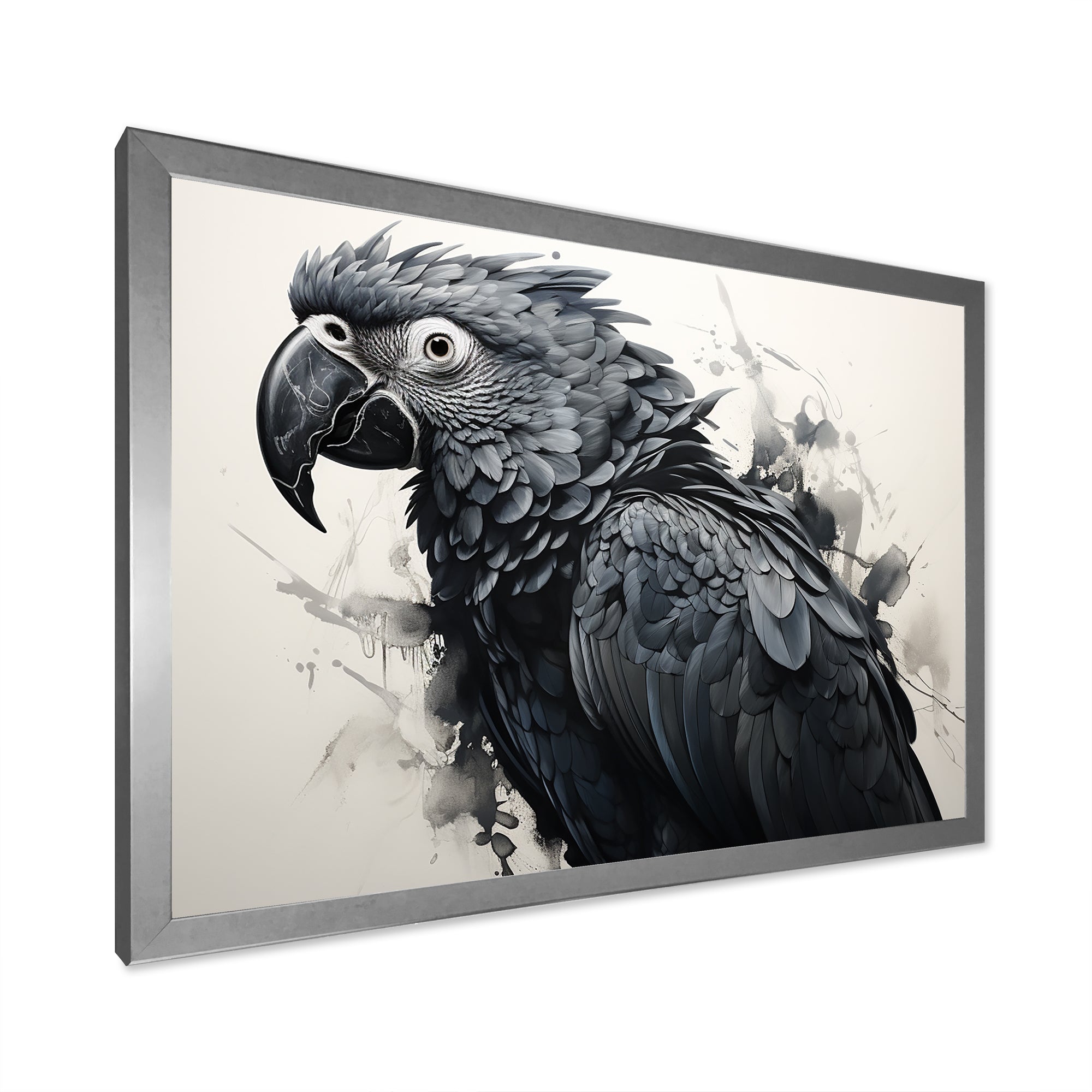 Grey Parrot Feathered Elegance - Gray Parrot Wall Art