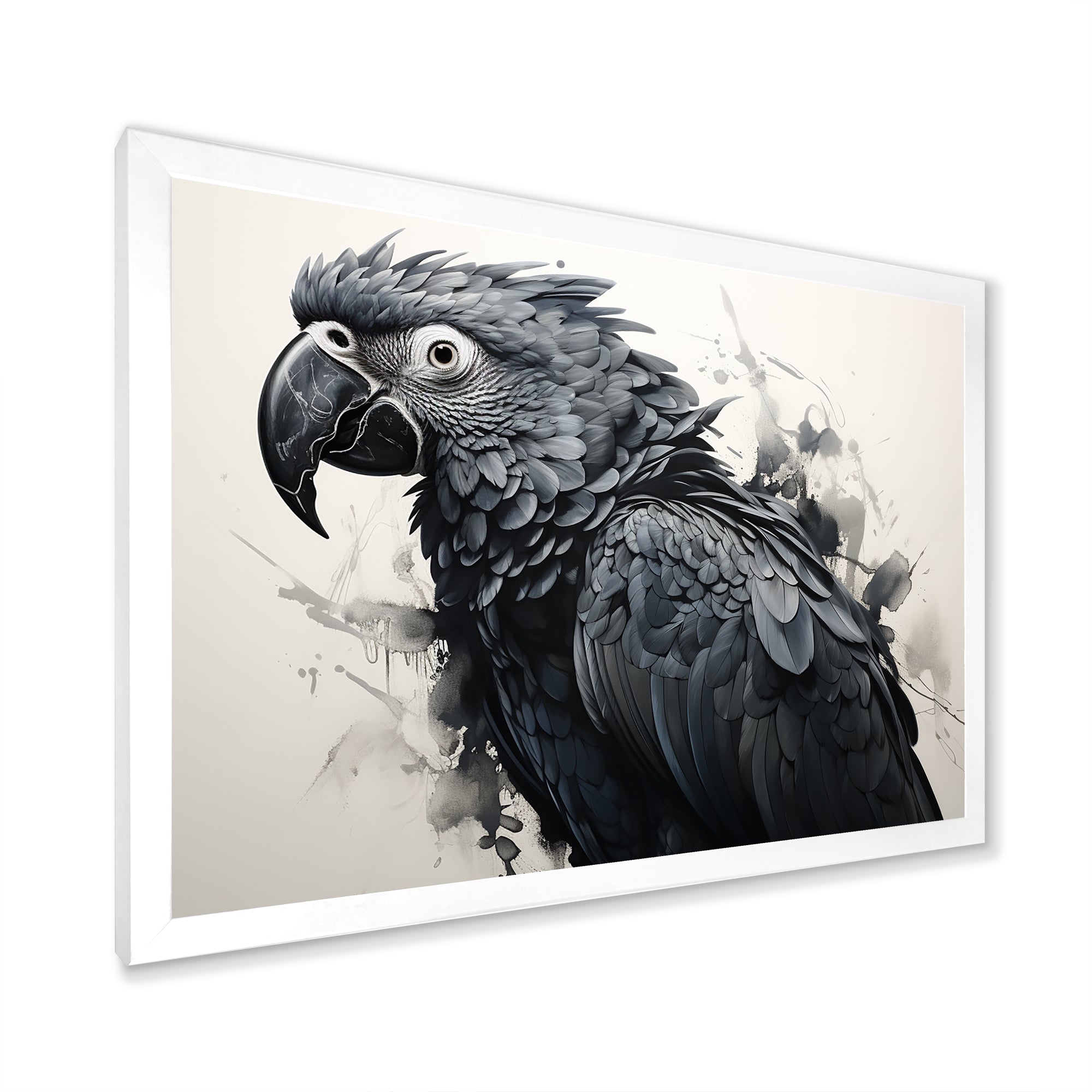 Grey Parrot Feathered Elegance - Gray Parrot Wall Art