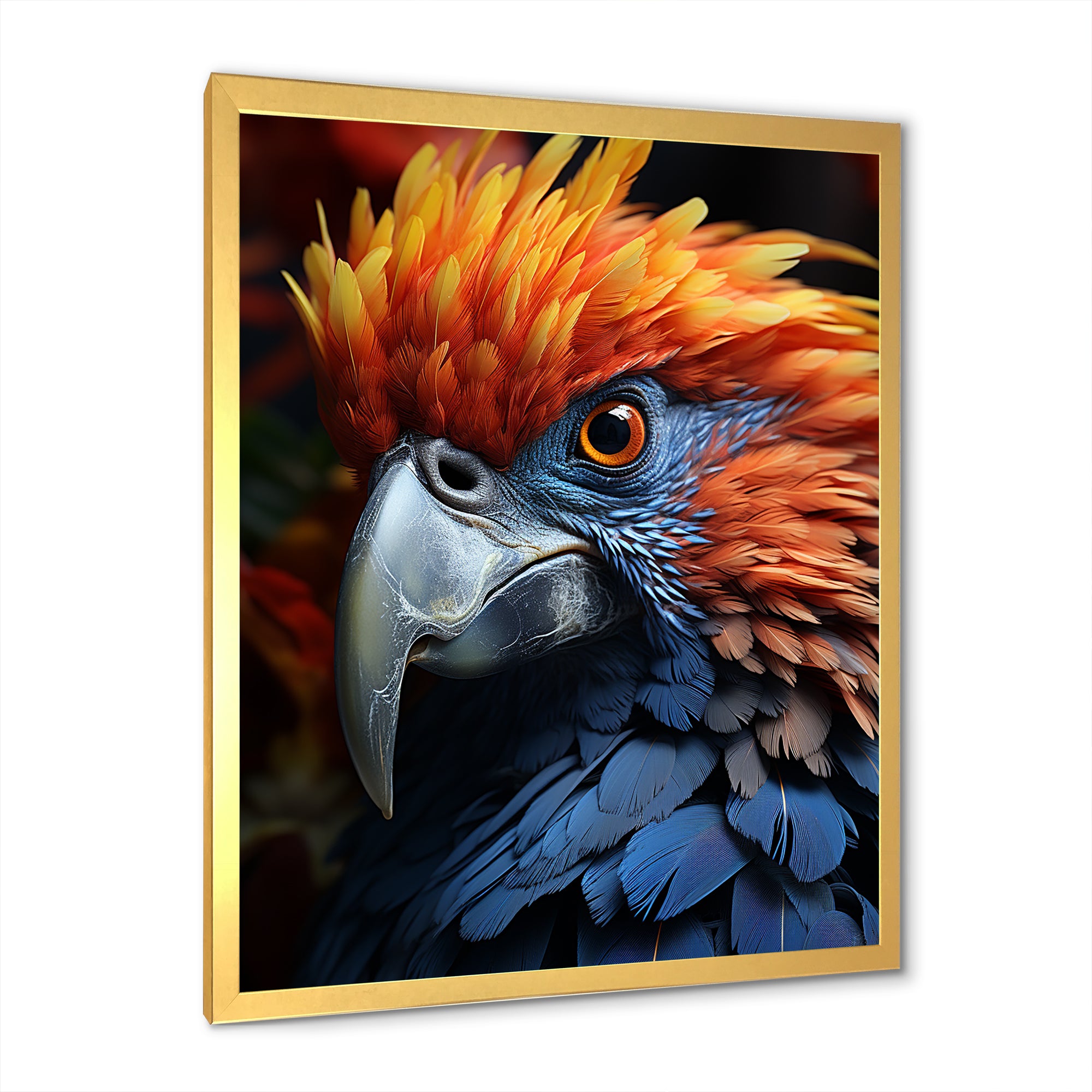Yellow And Blue Parrots Radiant Plumage Sunset - Parrot Large Canvas Wall Art