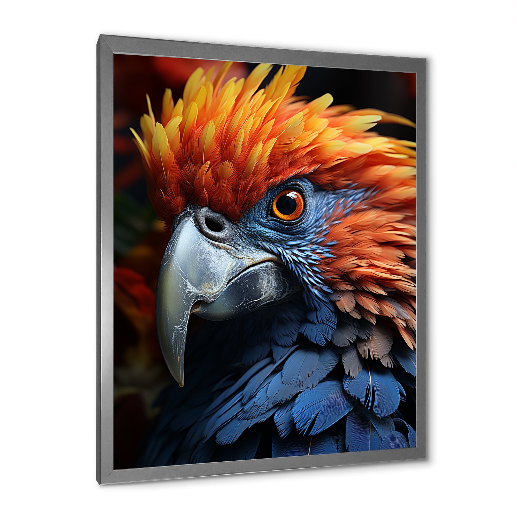 Yellow And Blue Parrots Radiant Plumage Sunset - Parrot Large Canvas Wall Art