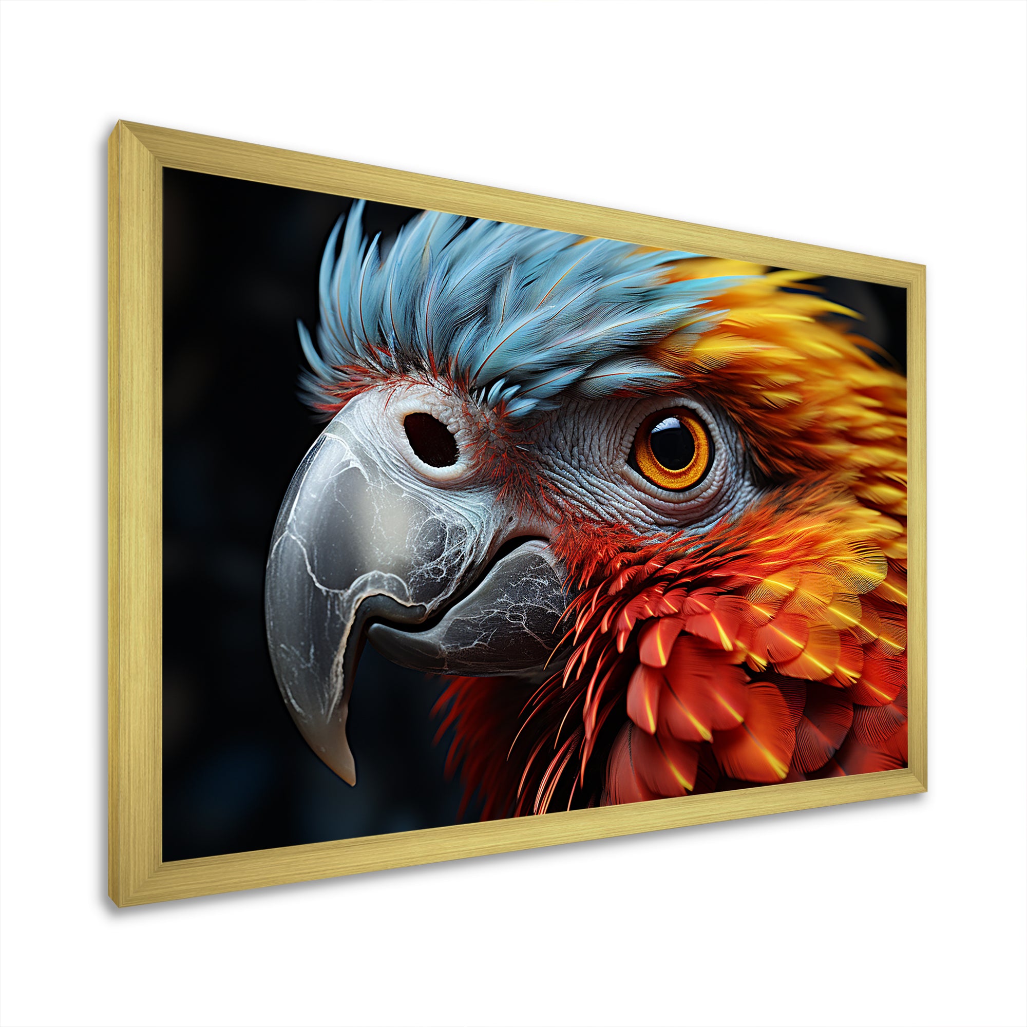 Red And Yellow Mystical Plumage Tropical Rhapsody - Parrot Bedroom Wall Art