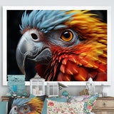 Red And Yellow Mystical Plumage Tropical Rhapsody - Parrot Bedroom Wall Art