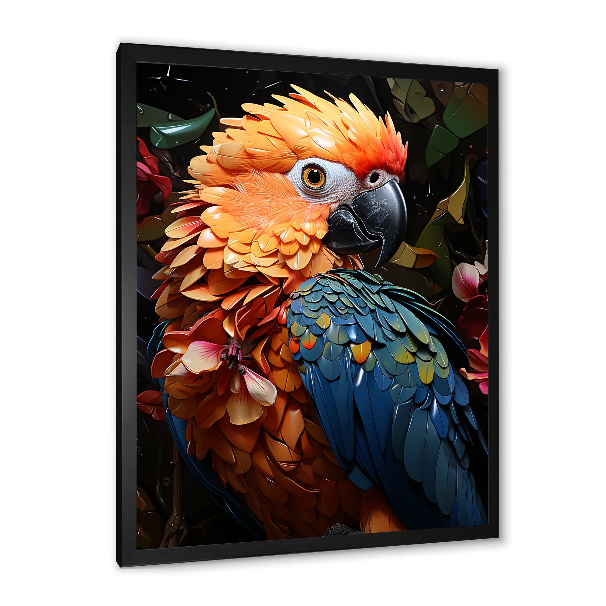 Blue And Orange Vibrant Parrot Paradox - Parrot Canvas Wall Art