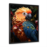 Blue And Orange Vibrant Parrot Paradox - Parrot Canvas Wall Art
