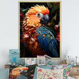 Blue And Orange Vibrant Parrot Paradox - Parrot Canvas Wall Art