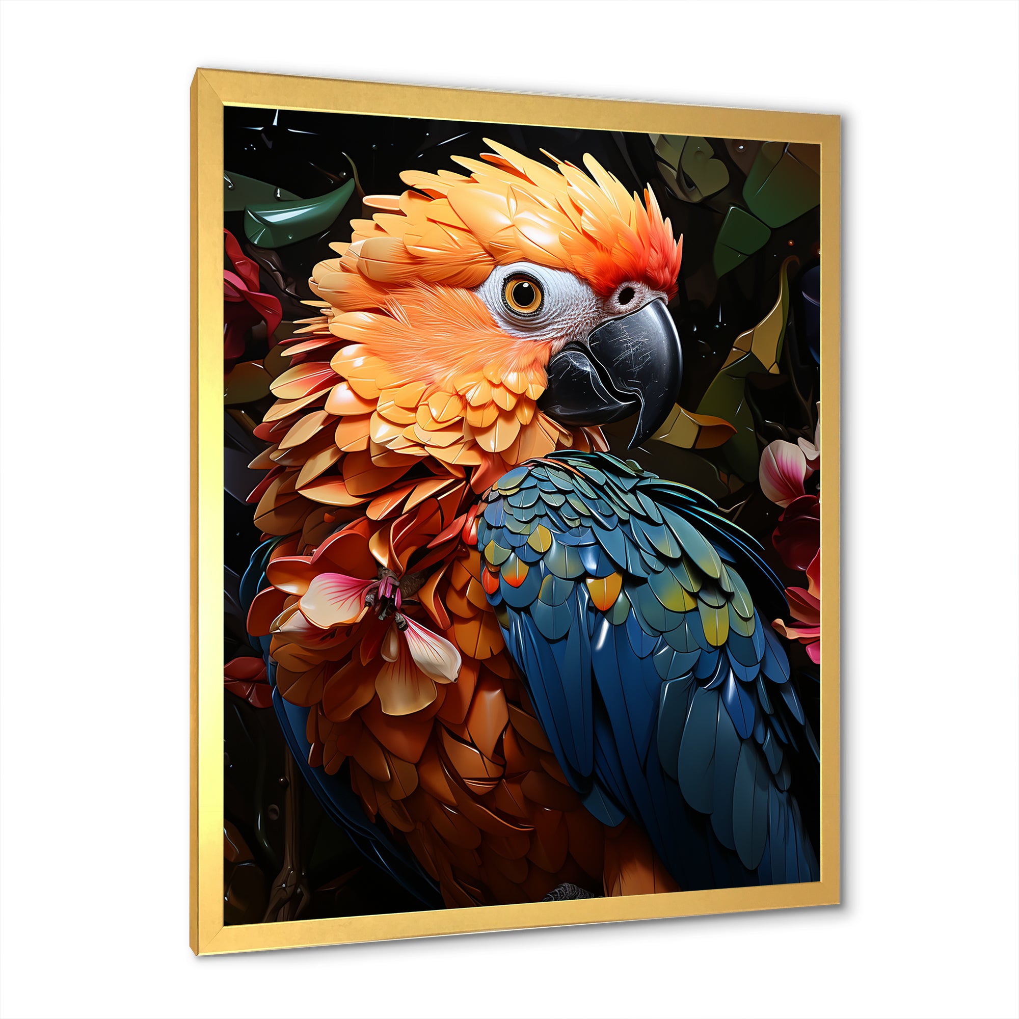 Blue And Orange Vibrant Parrot Paradox - Parrot Canvas Wall Art