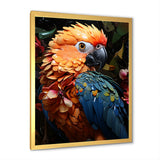 Blue And Orange Vibrant Parrot Paradox - Parrot Canvas Wall Art